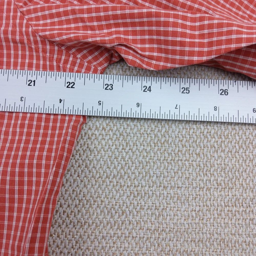 Banana Republic Relaxed Fit Button Down Shirt, Lt. Red/White Check Pattern, Sz M